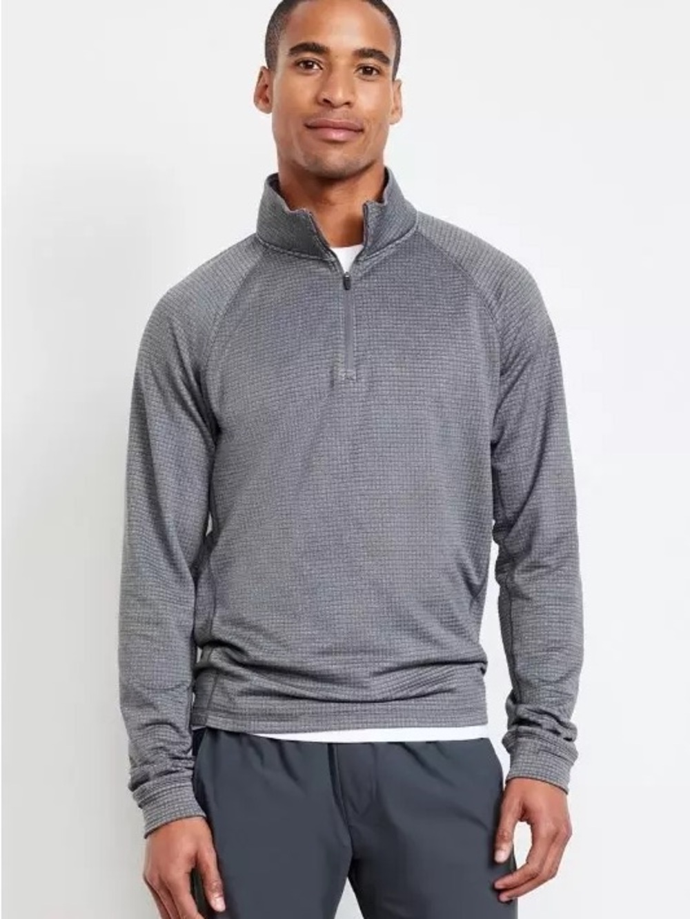 Old Navy Men's Heather Gray Quarter-Zip Performance Pullover